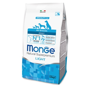 Monge All Breeds Adult Light Salmone e Riso - 2,5 Kg
