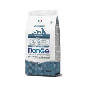 Monge All Breeds Adult Monoprotein Trota con Riso e Patate - 2,5 Kg