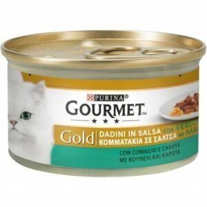 GOURMET Gold Gatto Dadini in Salsa con Coniglio e Carote  85 gr