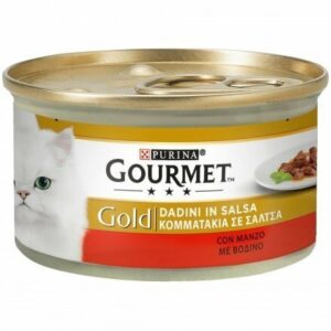 GOURMET Gold Gatto Dadini in Salsa con Manzo 85 gr