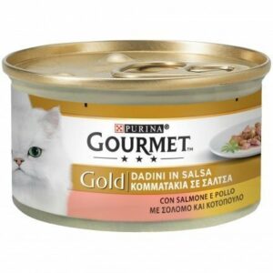 GOURMET Gold Gatto Dadini in Salsa con salmone e Pollo 85 gr