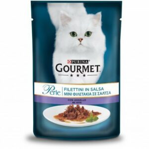GOURMET Perle Gatto Filettini in Salsa con Agnello - 85 gr