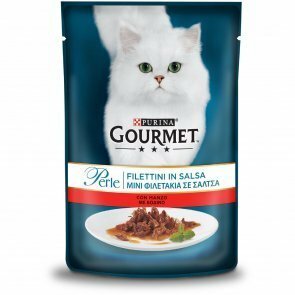 GOURMET Perle Gatto Filettini in Salsa con Manzo  - 85 gr