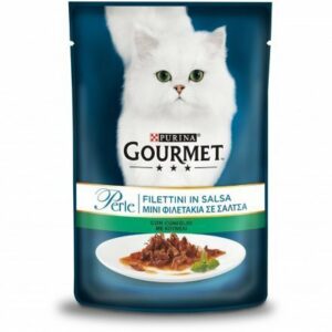 GOURMET Perle Gatto Filettini in Salsa con Coniglio  - 85 gr