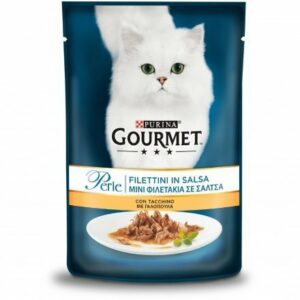 GOURMET Perle Gatto Filettini in salsa con tacchino - 85 gr