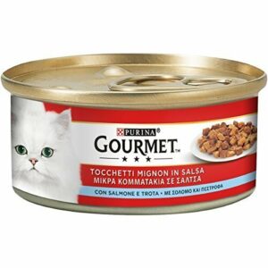 GOURMET Rosso Gatto Tocchetti Mignon in Salsa con Salmone e Trota 195 gr
