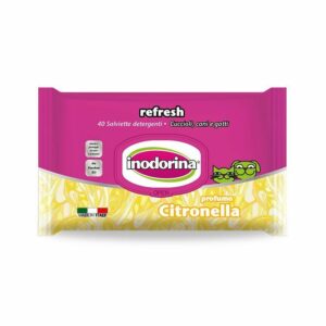 Inodorina Refresh - 40 Salviette Detergenti - Profumazione Citronella