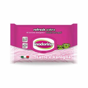 Inodorina Refresh Extra - 40 Salviette Detergenti - Profumazione Latte e Vaniglia