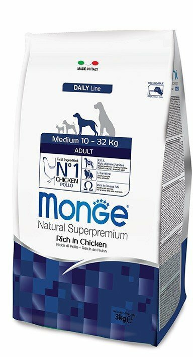 Monge Medium Adult Ricco di Pollo - 3 Kg