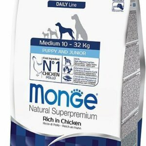 Monge Medium Puppy & Junior Ricco di Pollo - 12 Kg