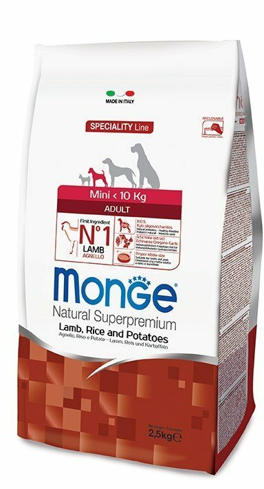 Monge Mini Adult Agnello, Riso e Patate - 7,5 Kg