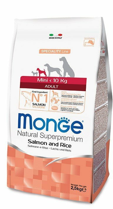 Monge Mini Adult Salmone e Riso - 7,5 Kg