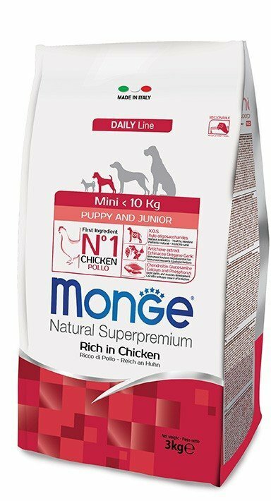 Monge Mini Puppy & Junior Ricco di Pollo - 3 Kg