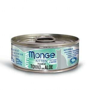 Monge - Natural Superpremium Jelly Kitten Pezzetti di Tonno Bonito e Aloe - 80 gr