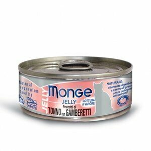 Monge - Natural Superpremium Jelly Pezzetti di Tonno del Pacifico e Gamberetti - 80 gr