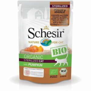 Schesir Bustina 85 gr - Bio Organic Adult Sterilized Manzo e Pollo con Carote