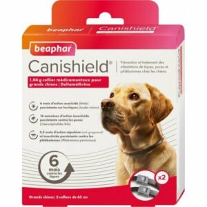 Beaphar Canishield Collare Antiparassitario per Cane Taglia Grande - CONFEZIONE RISPARMIO 2 collari da 65 cm