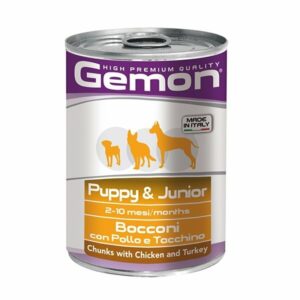 Gemon - Puppy & Junior Bocconi con Pollo e Tacchino - 415 gr
