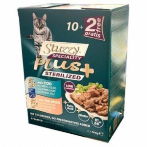 Stuzzy Cat - Speciality Plus Sterilized Merluzzo e Salmone - Conf. 12 bustine da 100 gr