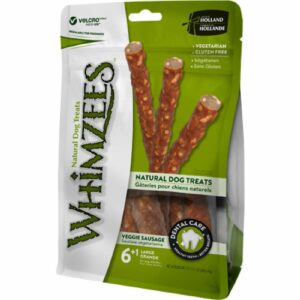 Whimzees Natural Daily Dental Treats Veggie Sausage taglia L -  7 pezzi
