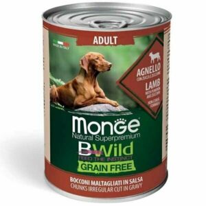 Monge - BWild Grain Free Adult All Breeds con Agnello, Zucca e Zucchine 400 gr