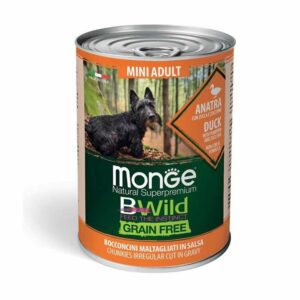 Monge - BWild Grain Free Adult All Breeds con Anatra, Zucca e Zucchine 400 gr