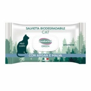 Inodorina Green Salvietta Bio Cat Pelo Corto - Argan e Malva - 30 pz