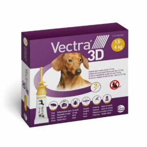Ceva Salute Animale - Vectra 3D Soluzione spot-on per cani da 1,5 - 4 KG (3 pipette)