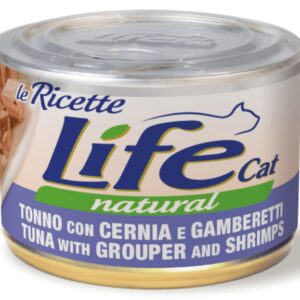 Life Cat Le Ricette Tonno con Cernia e Gamberetti 150 gr