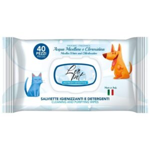 Super offerta - LeoPet Salviettine Igienizzanti e Detergenti Cane e Gatto - 40 pz - Acqua Micellare e Clorexidina