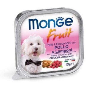 Monge - Fruit Paté e Bocconcini con Pollo e Lamponi - 100 gr