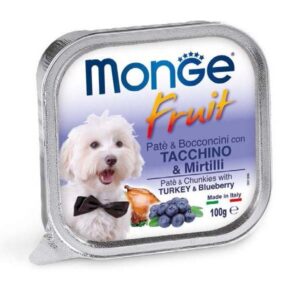 Monge - Fruit Paté e Bocconcini con Tacchino e Mirtilli - 100 gr