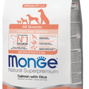 Monge All Breeds Puppy & Junior Salmone e Riso - 12 Kg