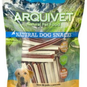 Arquivet  Strisce di Pollo e Pesce per Cani - 100 gr