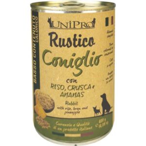 Unipro - Rustico BASSO CONTENUTO CALORICO al Coniglio con Riso, Crusca e Ananas - 400 gr