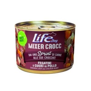 Life Dog Mixer Crocc  Fegatini e Cuori di Pollo - 150 gr