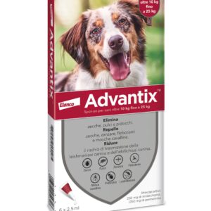 Bayer -  Advantix Spot-on per cani oltre  10 kg fino a 25 kg  - Unità di vendita: 1  confezione - 6 pipette da 2,5 ml