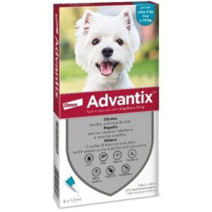Bayer -  Advantix Spot-on per cani oltre  4 kg fino a 10 kg  - Unità di vendita: 1  confezione - 6 pipette da 1,0 ml