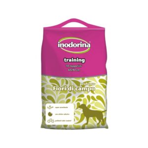 Super offerta - Inodorina Training - Tappetino Igienico 10 pz 60x90 cm - Profumazione Fiori di Campo - con sticker adesivo