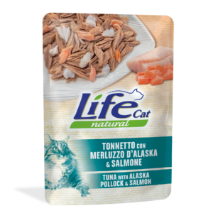 Life Cat Naturale Tonnetto con Merluzzo d'Alaska e  Salmone - 70 gr