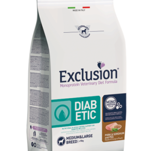 Exclusion Diet  Diabetic Pork e Sorghum and Pea Medium/Large Breeds  - 12 Kg PREZZO COMPRESO LA SPEDIZIONE € 82,34