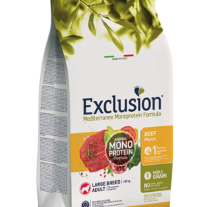 Exclusion - Mediterraneo Monoprotein Adult Large Breed con Manzo - 12 kgPREZZO COMPRESO LA SPEDIZIONE € 56,67