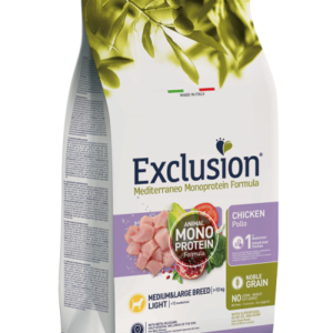 Exclusion - Mediterraneo Monoprotein Adult Medium/Large Breed Light con Pollo- 3 kg