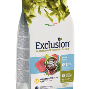 Exclusion - Mediterraneo Monoprotein Puppy Medium Breed con Tonno - 12 kg  PREZZO COMPRESO LA SPEDIZIONE € 60,17