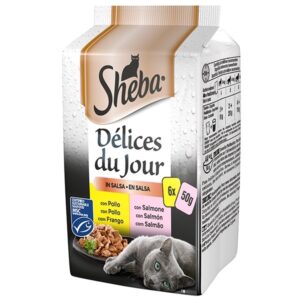 Sheba -  Délices Du Jour con Pollo e Salmone in Salsa - 6x50 gr