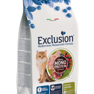 Exclusion Mediterraneo Monoprotein Formula CAT STERILIZED CHICKEN - 12 kg PREZZO COMPRESO LA SPEDIZIONE € 73,14