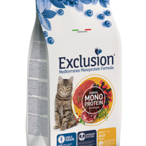 Exclusion Mediterraneo Monoprotein Formula CAT ADULT BEEF - 12 kg PREZZO COMPRESO LA SPEDIZIONE € 69,18