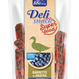 Life Dog Deli Snack Super Food - Barrette di Anatra con Mirtilli - 100 gr
