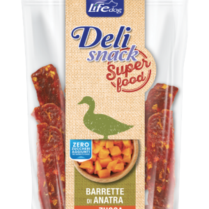 Life Dog Deli Snack Super Food - Barrette di Anatra con Zucca - 100 gr