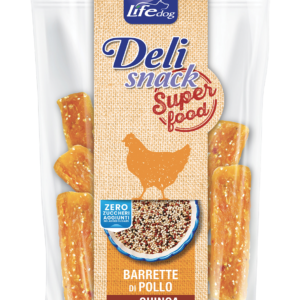 Life Dog Deli Snack Super Food - Barrette di Pollo con Quinoa - 100 gr